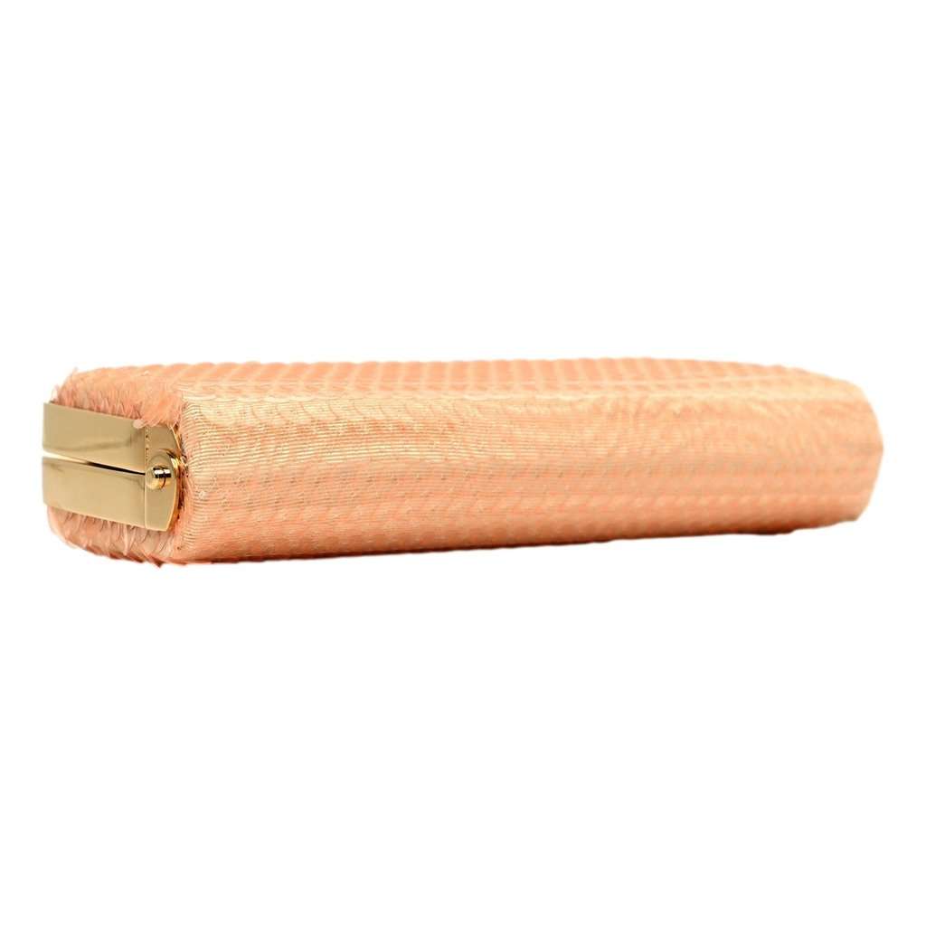Gucci Gucci Broadway Small Sequin Moire Clutch Crossbody Peach Light Pink Pink Leather Never worn - Model View