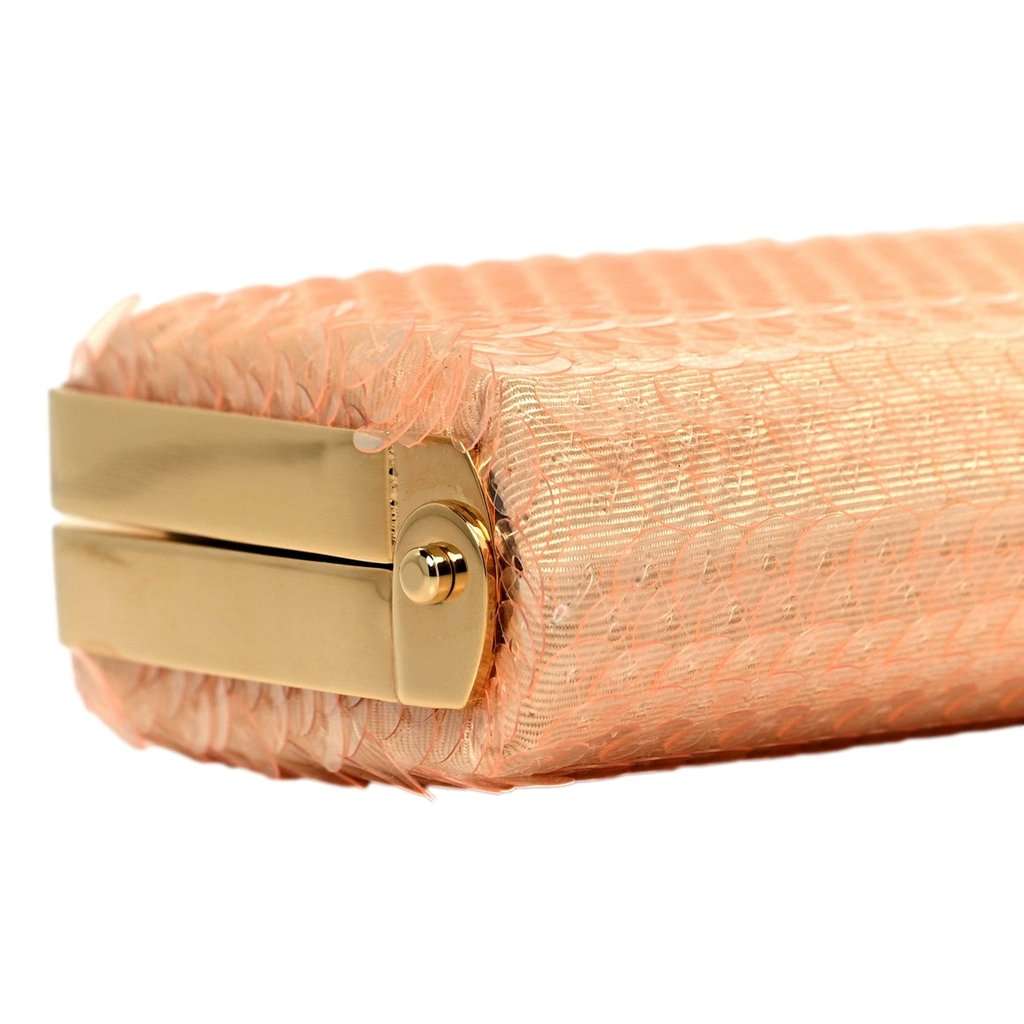 Gucci Gucci Broadway Small Sequin Moire Clutch Crossbody Peach Light Pink Pink Leather Never worn - Box View
