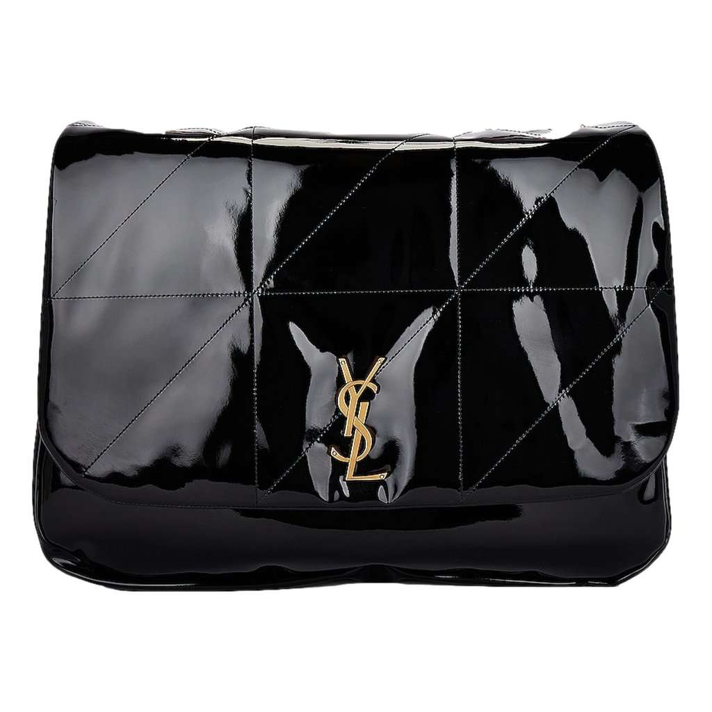 Saint Laurent Saint Laurent Jamie YSL Black Patent Leather Chain Strap Large Shoulder Bag Black Leather Never worn - Back View