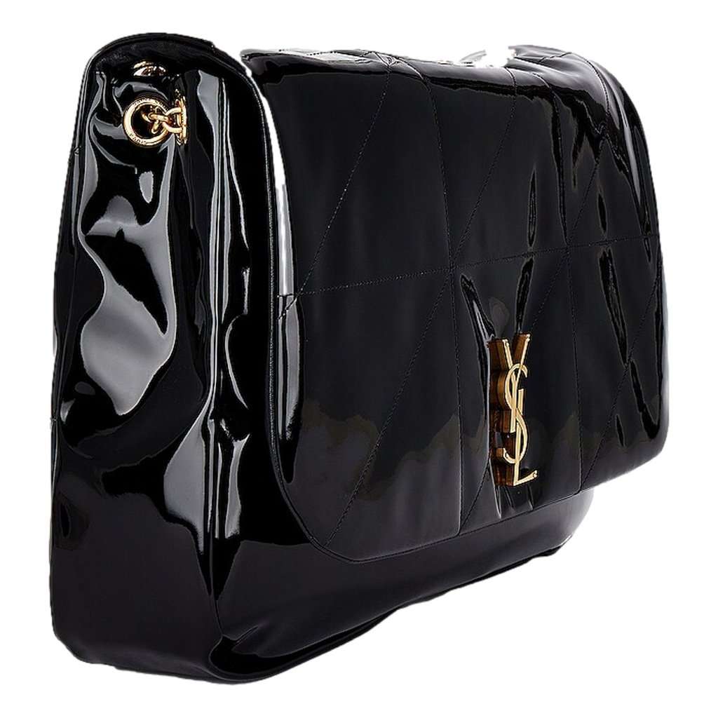 Saint Laurent Saint Laurent Jamie YSL Black Patent Leather Chain Strap Large Shoulder Bag Black Leather Never worn - Inside View