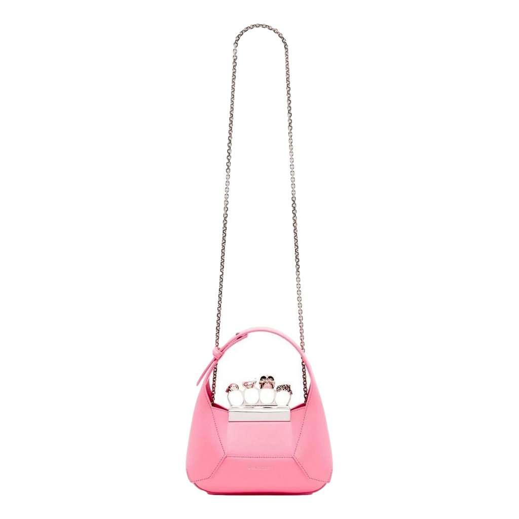 Alexander McQueen Alexander Mcqueen The Jewelled Hobo Mini Bag in Pink Pink Leather Never worn - Box View