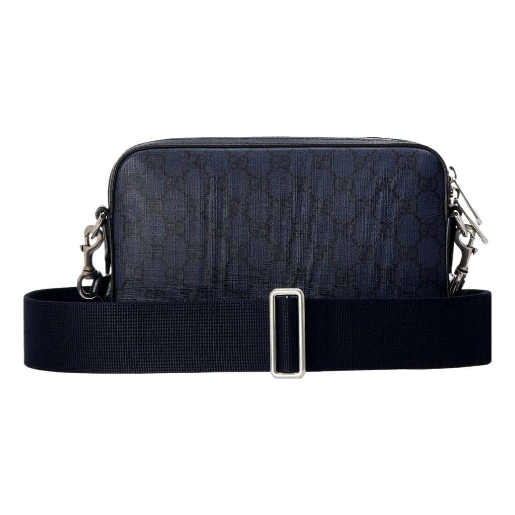 Gucci Gucci GG Supreme Canvas Ophidia Small Crossbody Bag in Navy Blue Blue Leather Never worn - Inside View