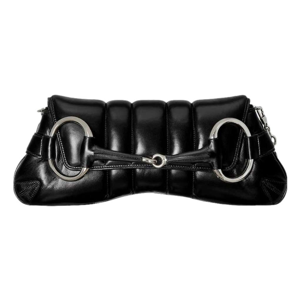Gucci Gucci Horsebit Vertical Quilted Leather Medium Chain Shoulder Bag Black Black Leather Never worn - Inside View