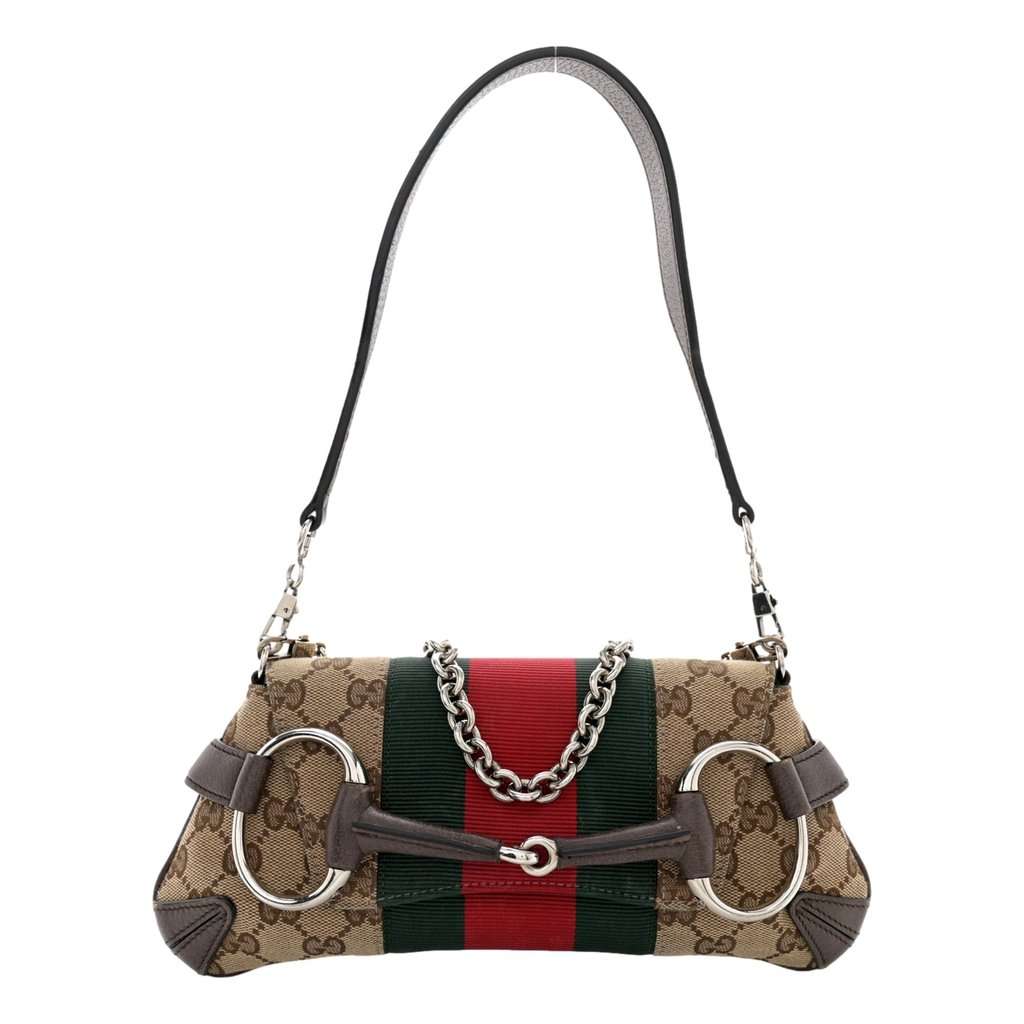 Gucci Gucci Horsebit Supreme Canvas Web Stripe Small Chain Shoulder Bag Brown Leather Never worn - Inside View