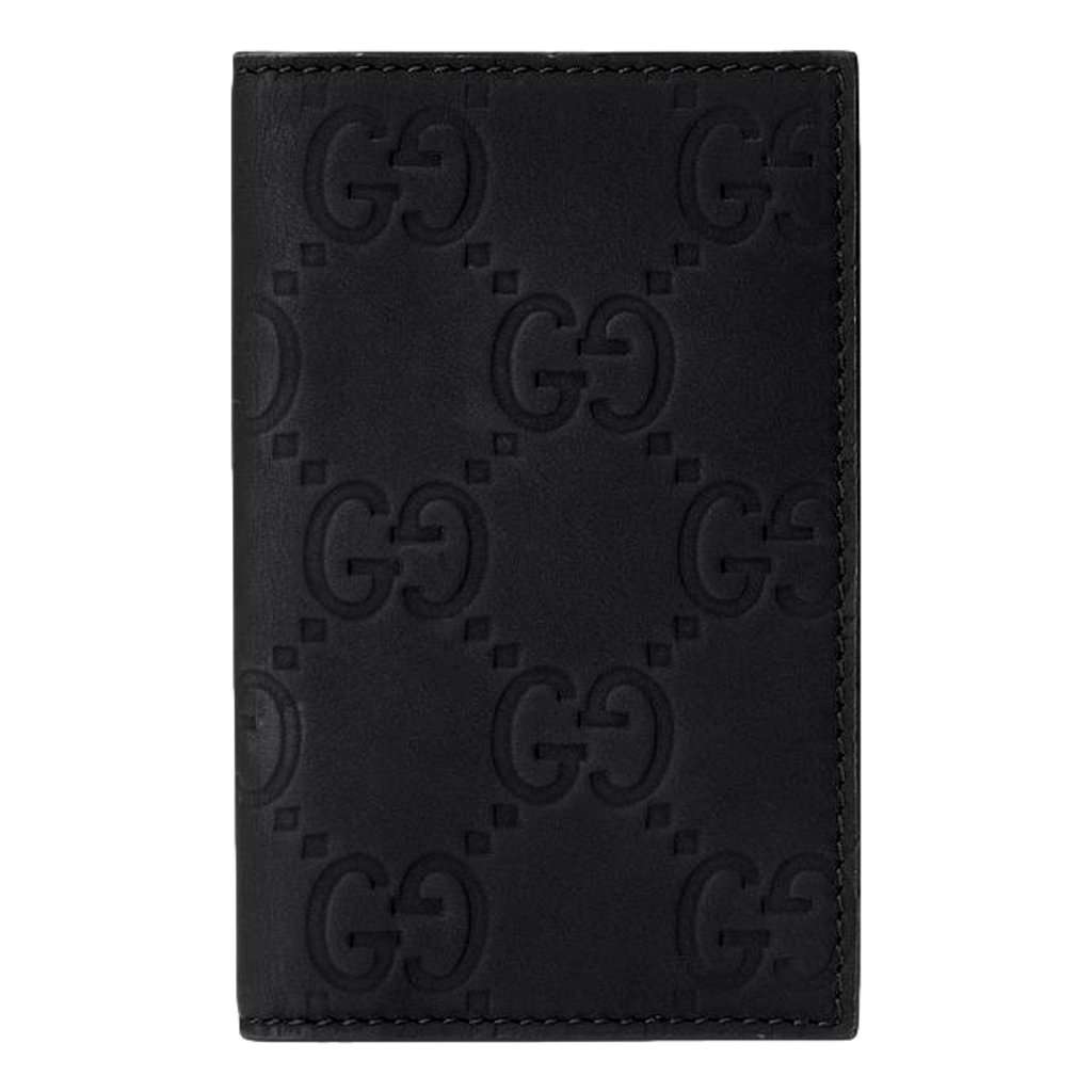 Gucci Gucci GG Rubber Effect Long Card Case Black Leather Wallet Black Leather Never worn - Front View