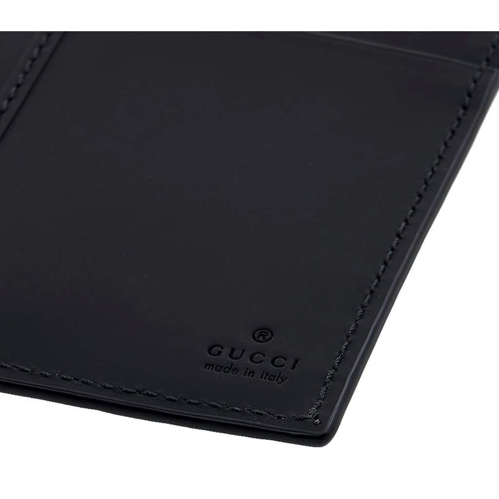 Gucci Gucci GG Rubber Effect Long Card Case Black Leather Wallet Black Leather Never worn - Model View
