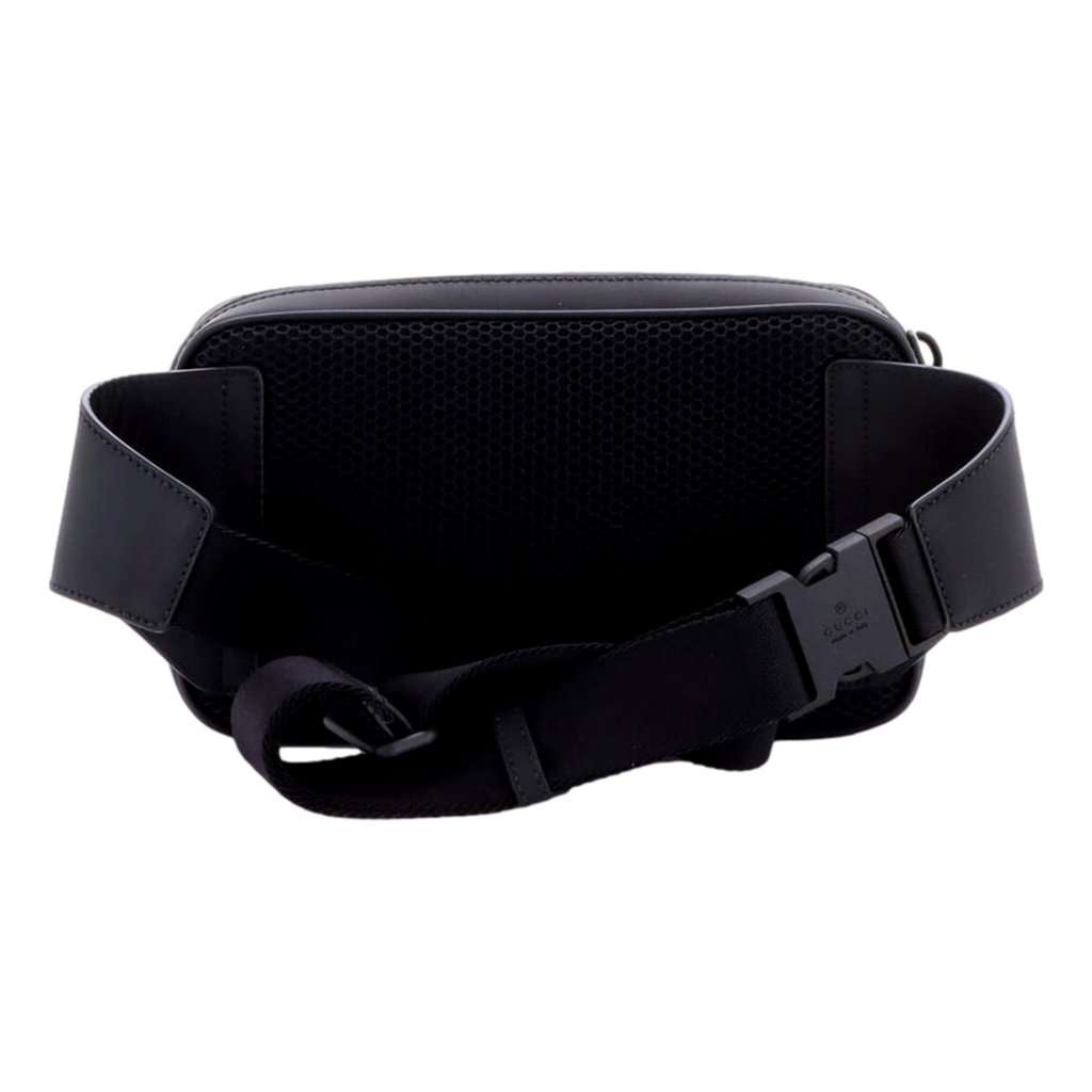 Gucci Gucci GG Rubber Effect Small Belt Bag Body Bag Waist Pouch Black Black Leather Never worn - Inside View