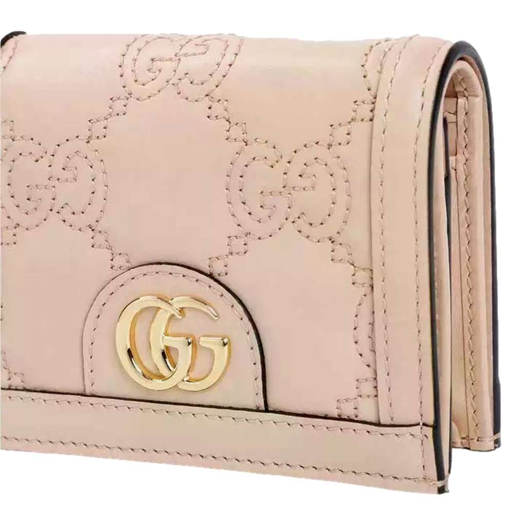 Gucci Gucci GG Matelassé Pink Sand Leather Card Case Wallet Pink Leather Never worn - Back View