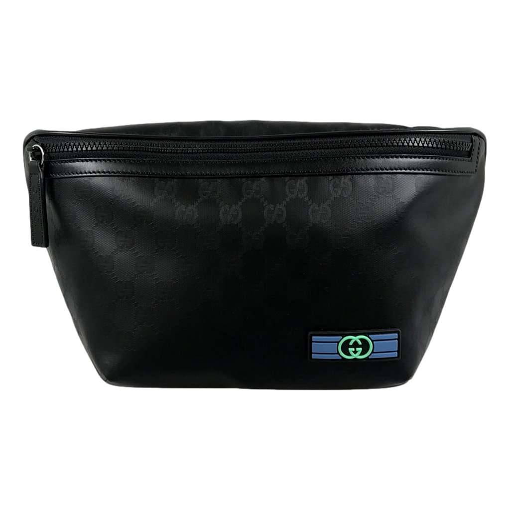 Gucci Gucci GG Crystal Canvas Black Tote Travel Shoulder Bag Black Canvas Never worn - Front View