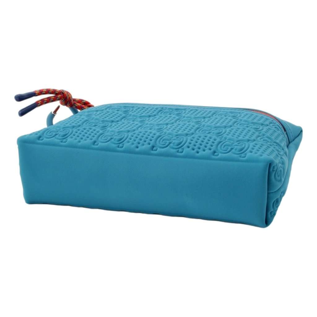 Gucci Gucci GG Scuba Neon Blue Small Clutch Pouch Bag Blue Leather Never worn - Inside View