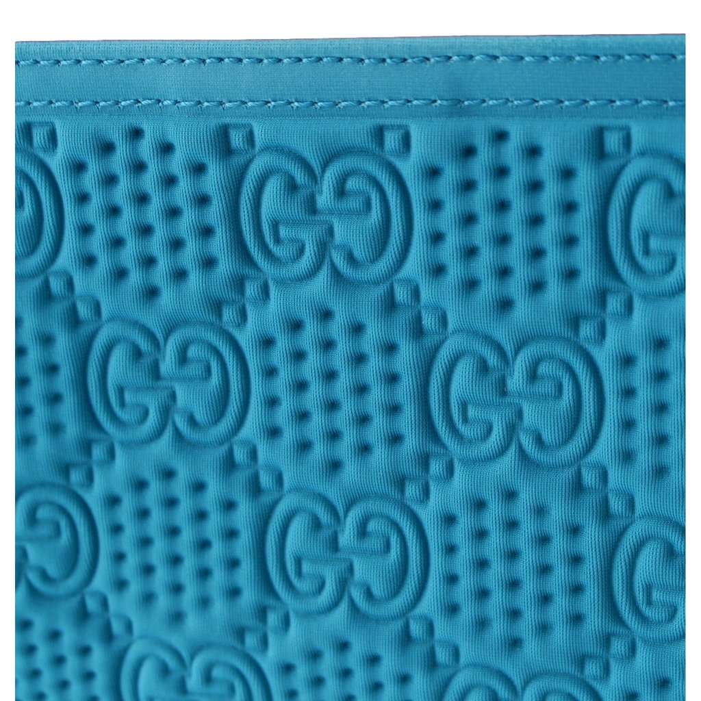 Gucci Gucci GG Scuba Pouch Small Clutch Bag Blue Blue Leather Never worn - Box View