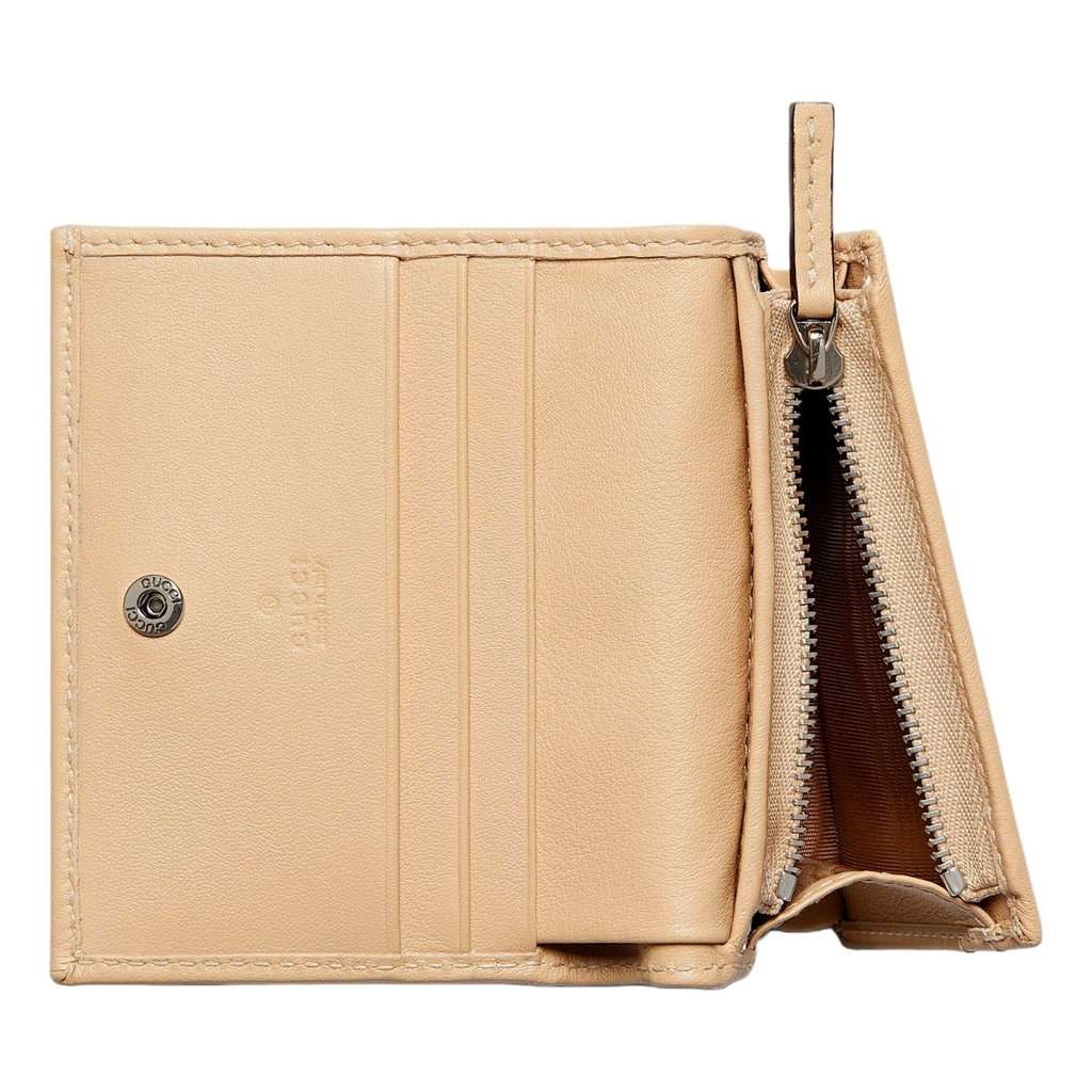 Gucci Gucci GG Marmont Dual Tone Metal Soft Calfskin Card Case Light Beige Beige Leather Never worn - Inside View