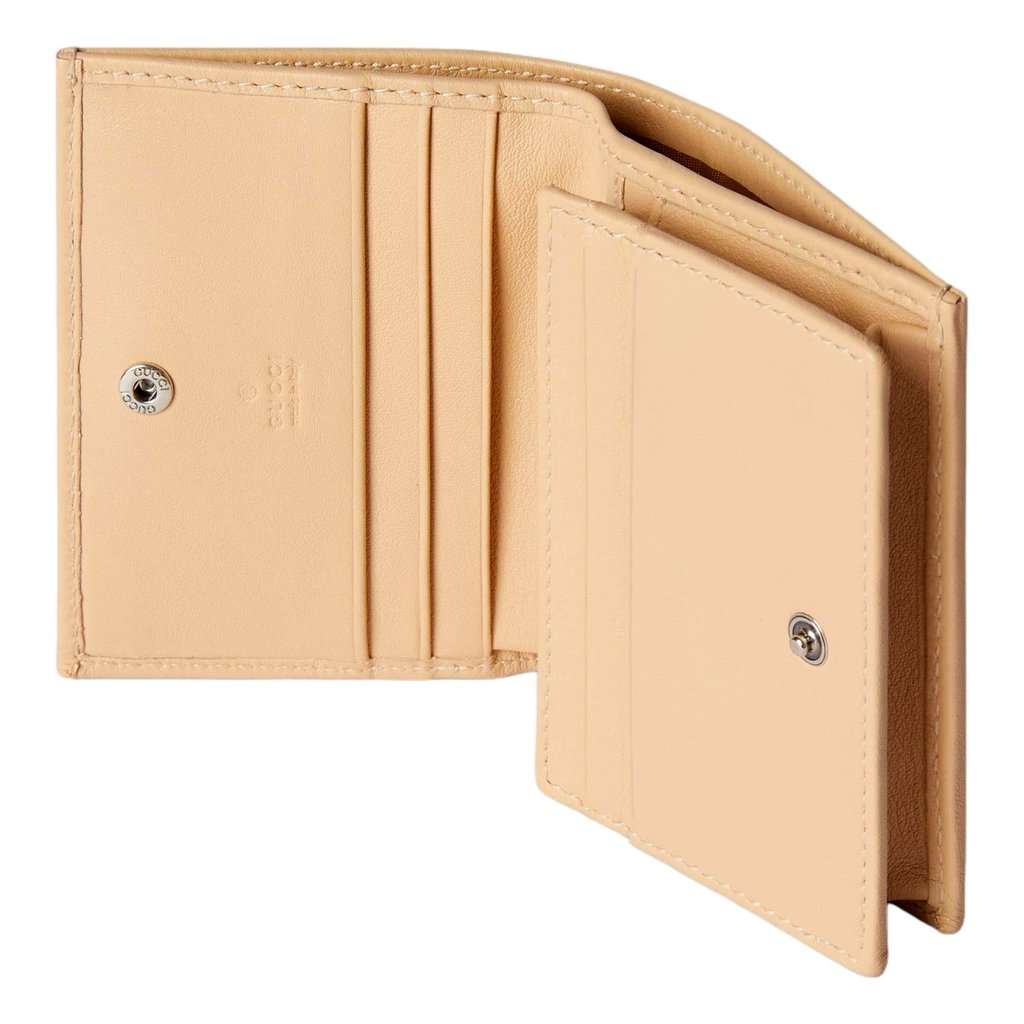 Gucci Gucci GG Marmont Dual Tone Metal Soft Calfskin Card Case Light Beige Beige Leather Never worn - Model View