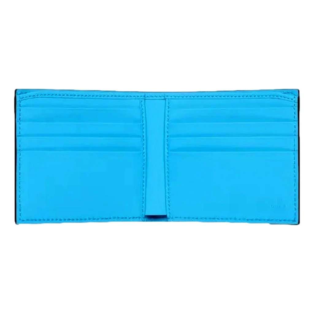 Gucci Gucci GG Embossed Leather Bifold Wallet in Neon Blue Rubber Effect Finish Blue Leather Never worn - Inside View