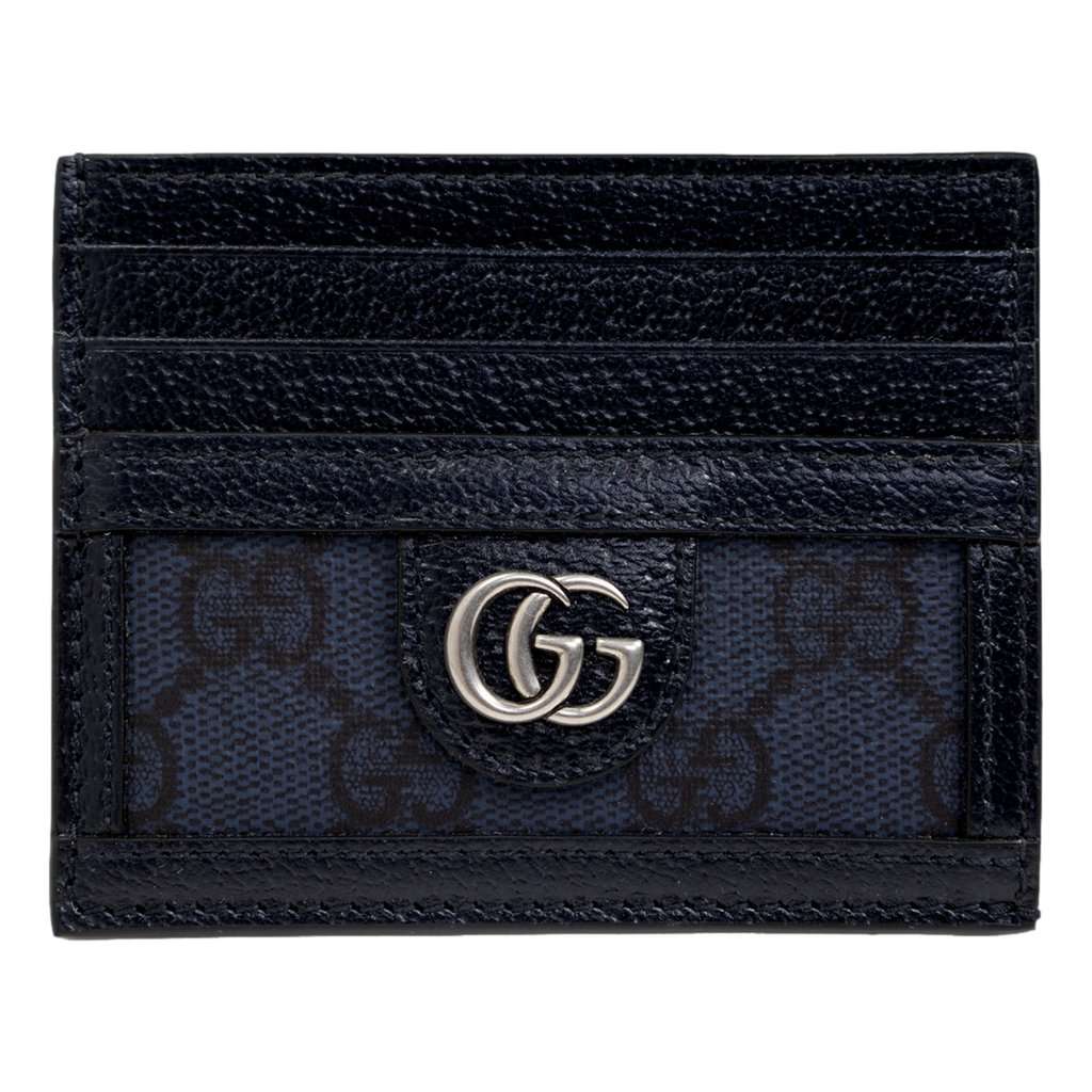 Gucci Gucci Ophidia GG Canvas Leather Navy Card Case Wallet Blue Leather Never worn - Front View