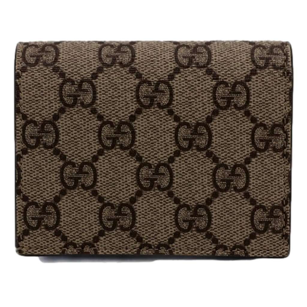 Gucci Gucci GG Marmont Canvas Leather Card Case Wallet Pink Blue Brown Canvas Never worn - Back View