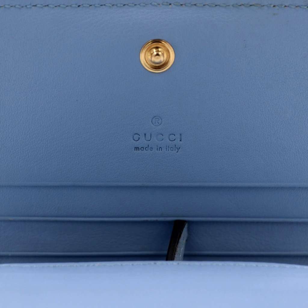 Gucci Gucci GG Marmont Canvas Leather Card Case Wallet Pink Blue Brown Canvas Never worn - Model View