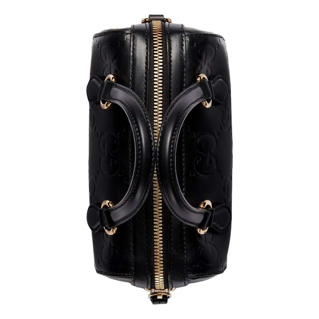 Gucci Gucci Gilbert GG Leather Super Mini Boston Bag Crossbody in Black Black Leather Never worn - Box View