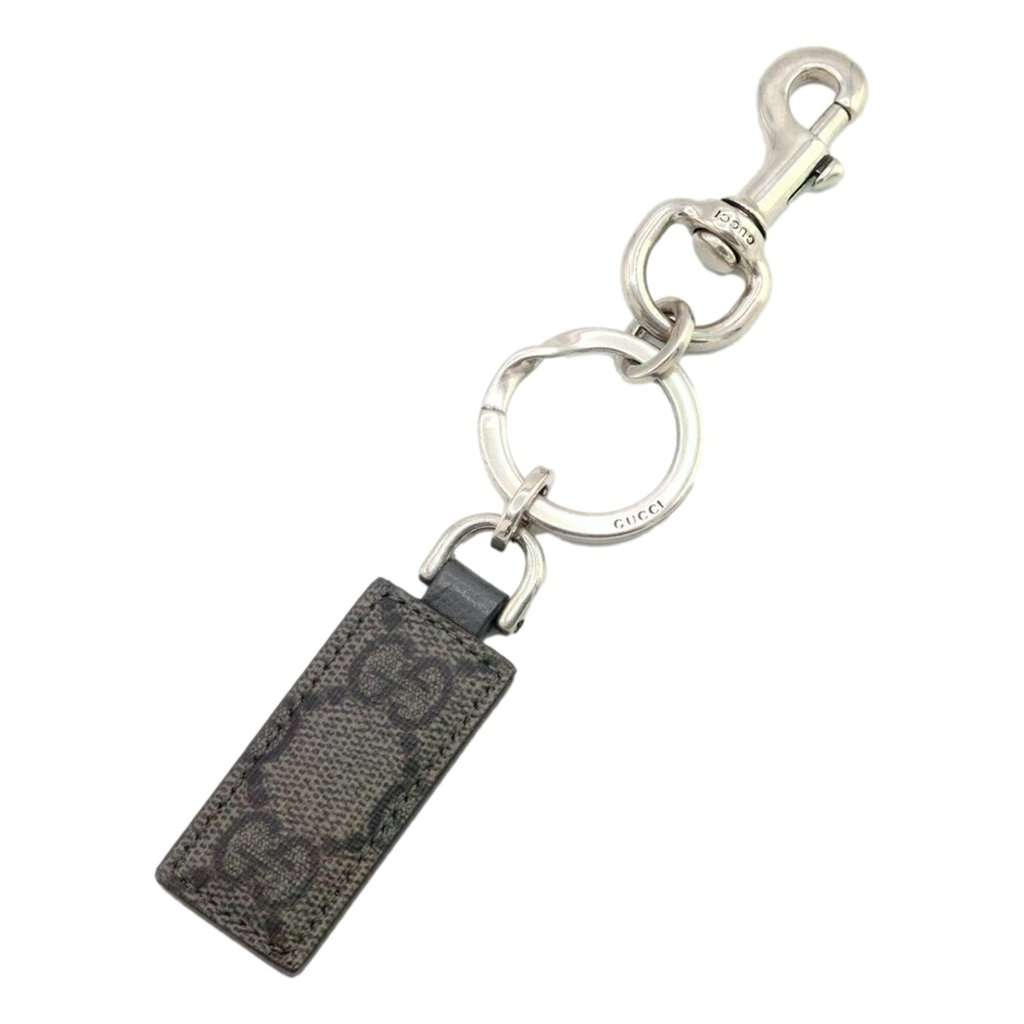 Gucci Gucci GG Supreme Canvas Key Ring Charm Silver Hardware MultiColor Leather Never worn - Front View