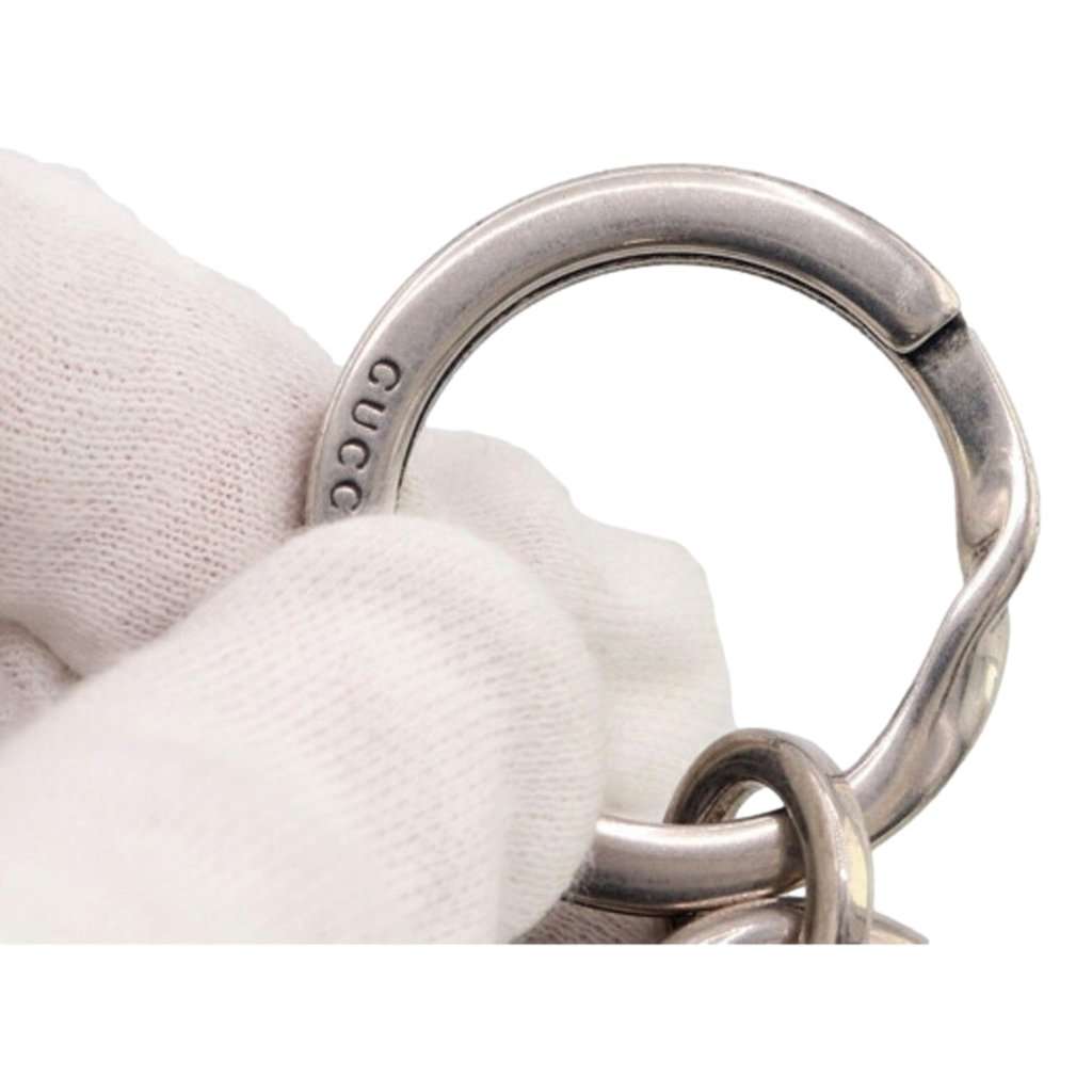 Gucci Gucci GG Supreme Canvas Key Ring Charm Silver Hardware MultiColor Leather Never worn - Inside View