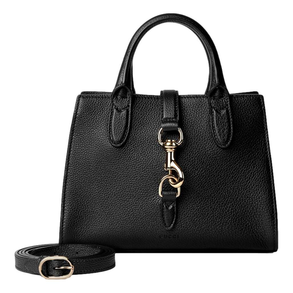 Gucci Gucci Jackie Small Tote Calfskin Leather Handbag Satchel Black Black Leather Never worn - Back View