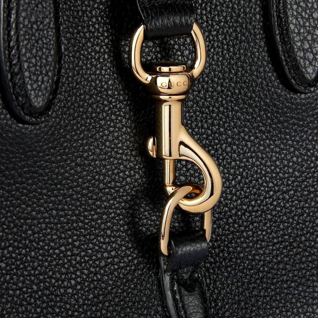 Gucci Gucci Jackie Small Tote Calfskin Leather Handbag Satchel Black Black Leather Never worn - Model View