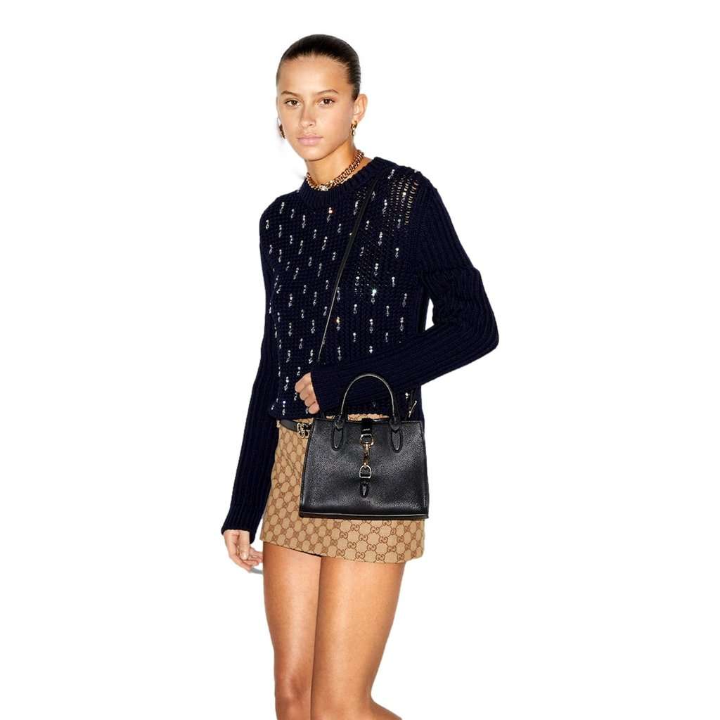 Gucci Gucci Jackie Small Tote Calfskin Leather Handbag Satchel Black Black Leather Never worn - Box View