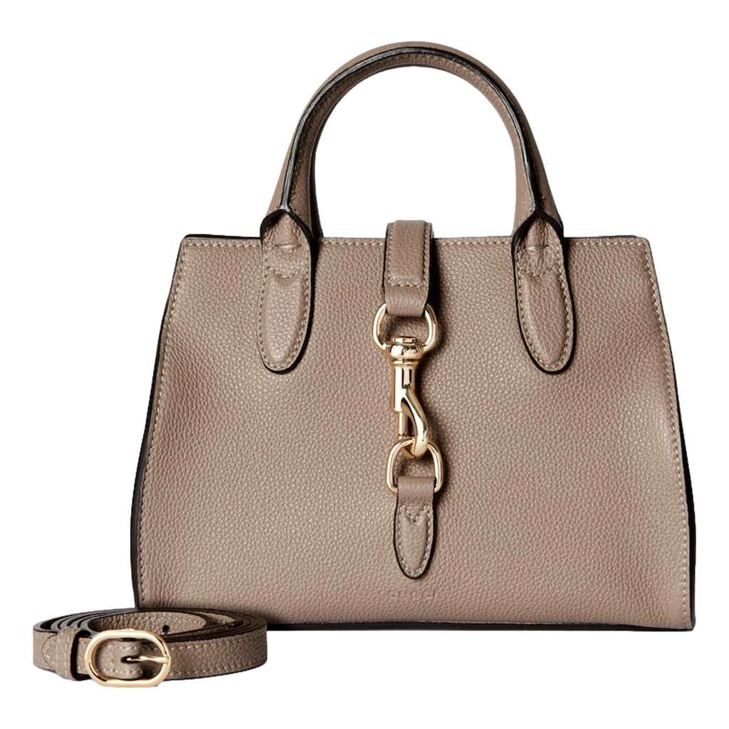 Gucci Gucci Jackie Small Calfskin Leather Tote Handbag Satchel Taupe Brown Leather Never worn - Back View