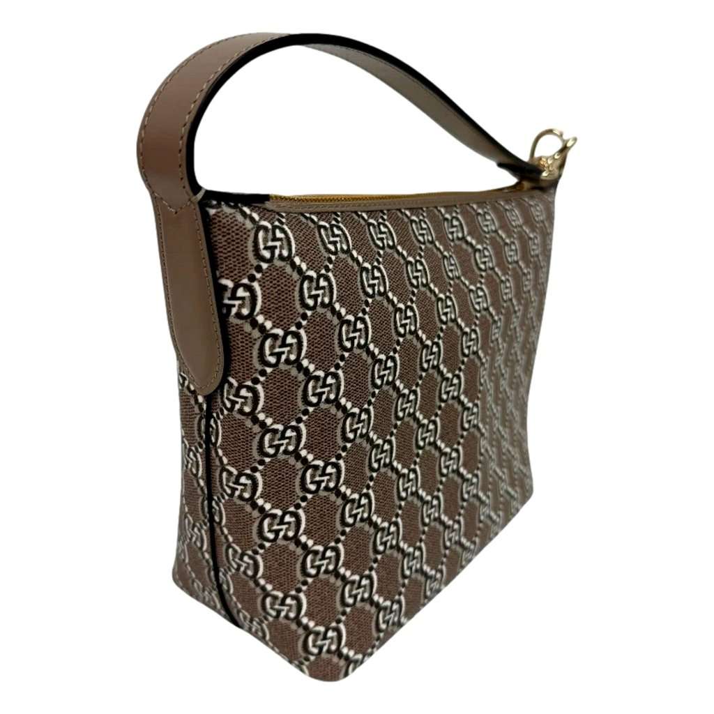 Gucci Gucci GG Shadow Monogram Canvas Beige Black Shoulder Bag Brown Canvas Never worn - Box View