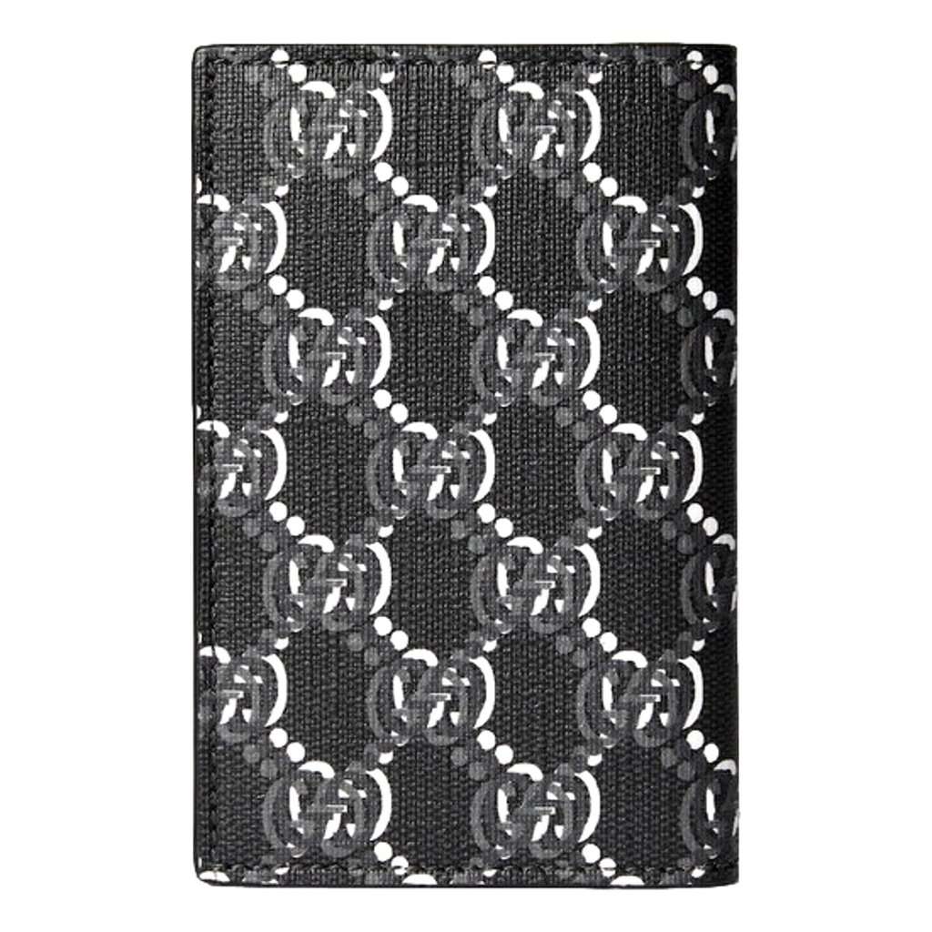Gucci Gucci GG Shadow Black White Vertical Bifold Card Wallet Black Leather Never worn - Model View