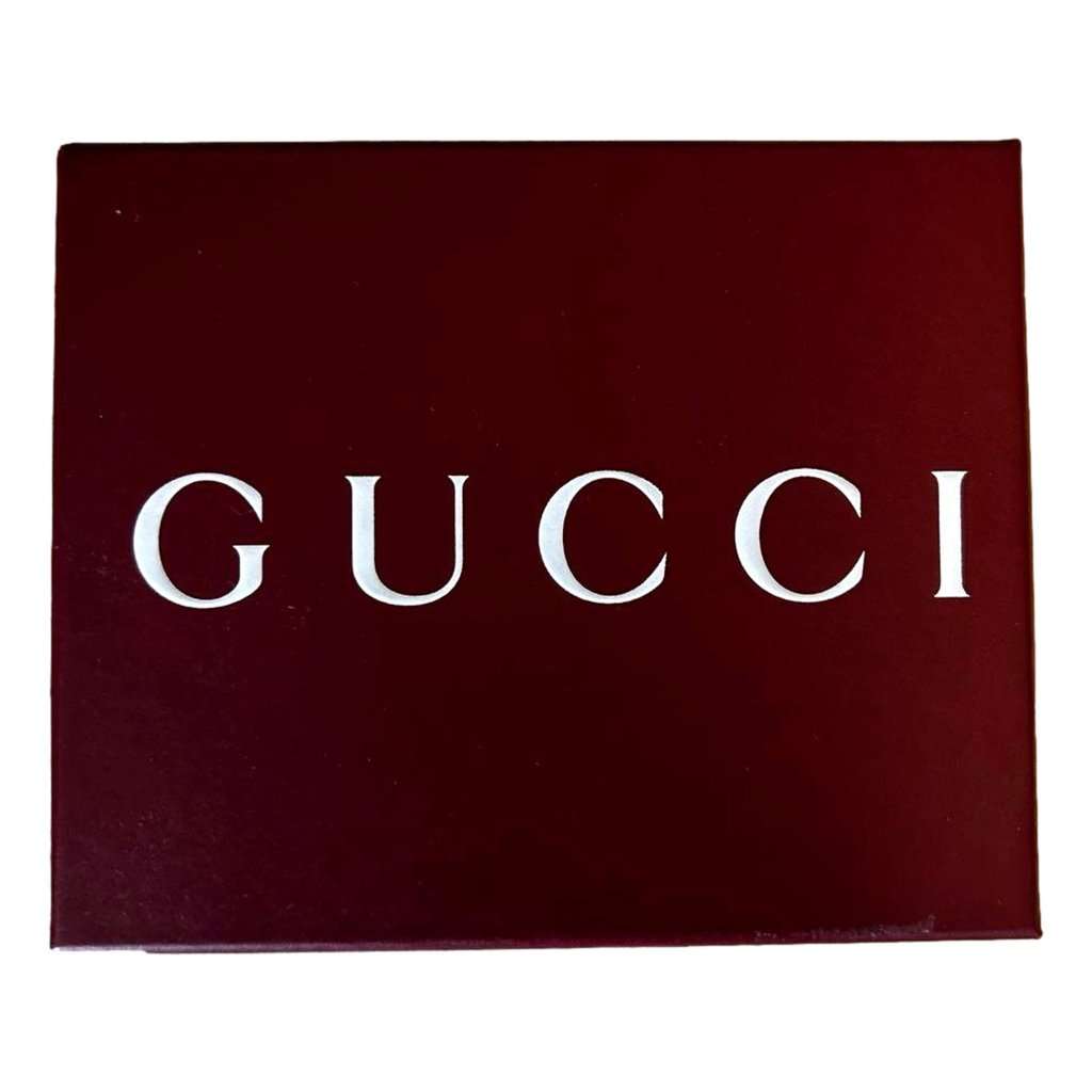 Gucci Gucci Grained Leather AirTag Holder Folding Card Case Wallet in Dark Gray Black Leather Never worn - Inside View