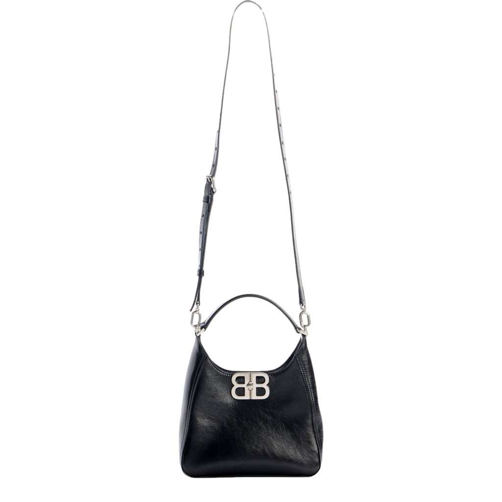 Balenciaga Balenciaga BB Soft Hobo Mini Black Smooth Calfskin Leather Shoulder Crossbody Bag Beige Leather Never worn - Box View