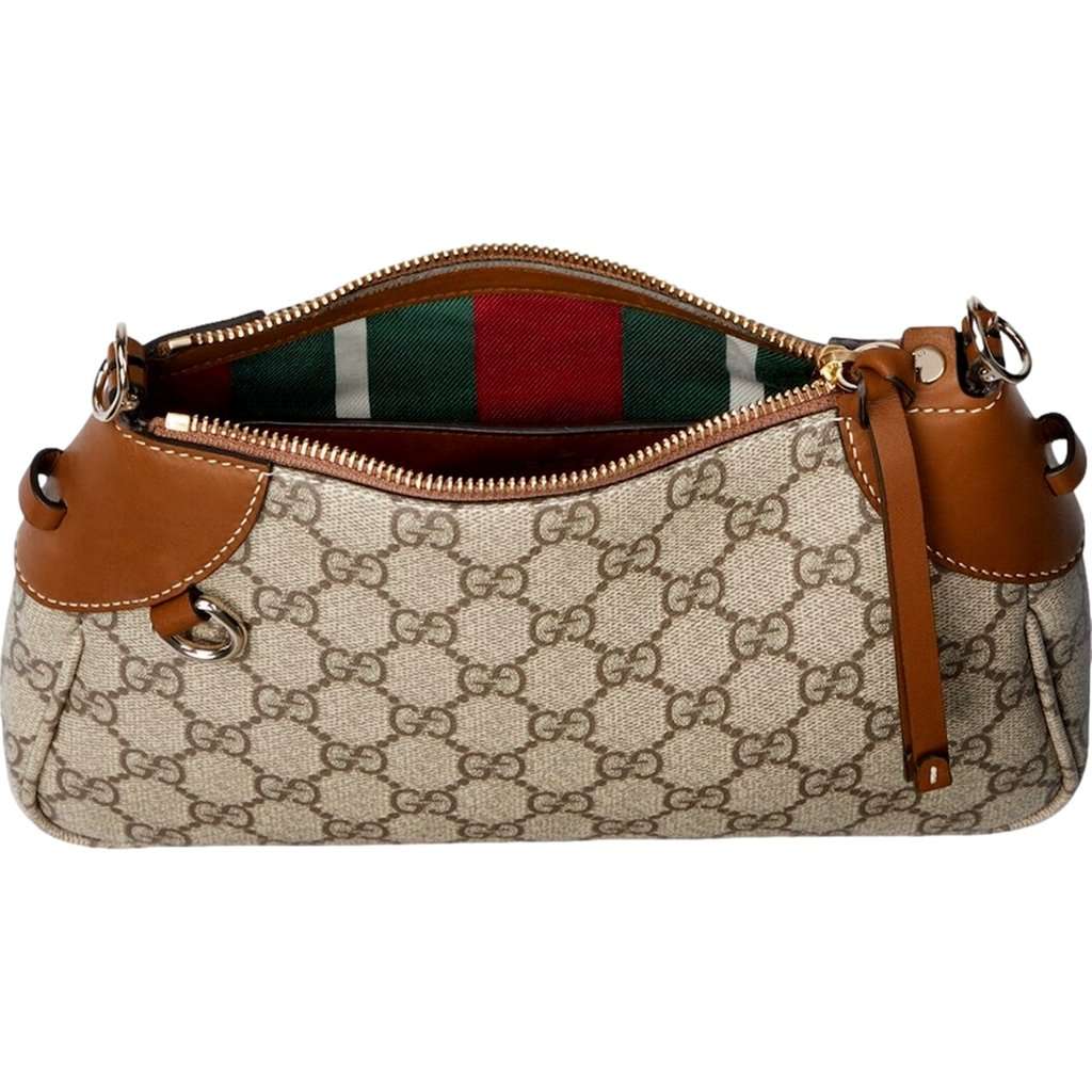 Gucci Gucci GG Emblem Supreme Canvas Leather Shoulder Bag Brown Beige Brown Leather Never worn - Box View
