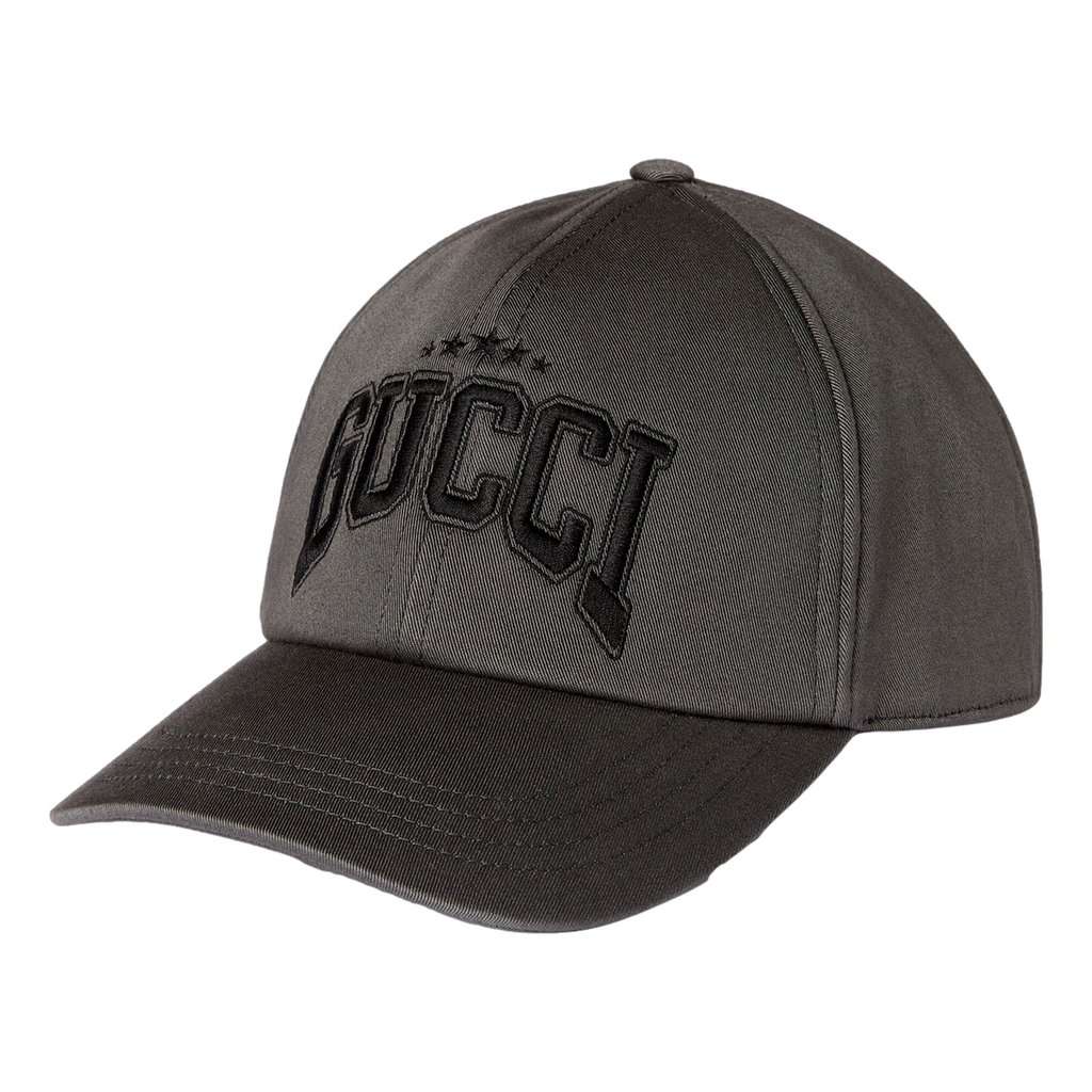 Gucci Gucci Cotton Embroidered Baseball Hat in Grey Size Medium Grey Cotton Never worn - Front View