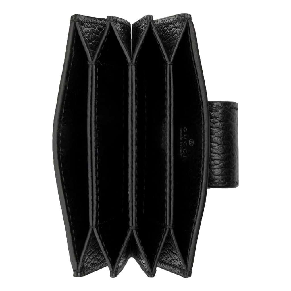 Gucci Gucci GG Marmont Leather Card Case Wallet with Gold Double G Snap Closure Black Leather Never worn - Inside View