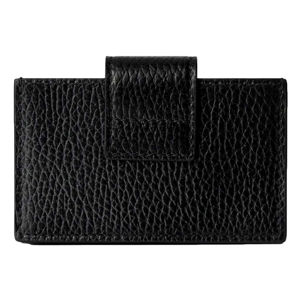 Gucci Gucci GG Marmont Leather Card Case Wallet with Gold Double G Snap Closure Black Leather Never worn - Model View