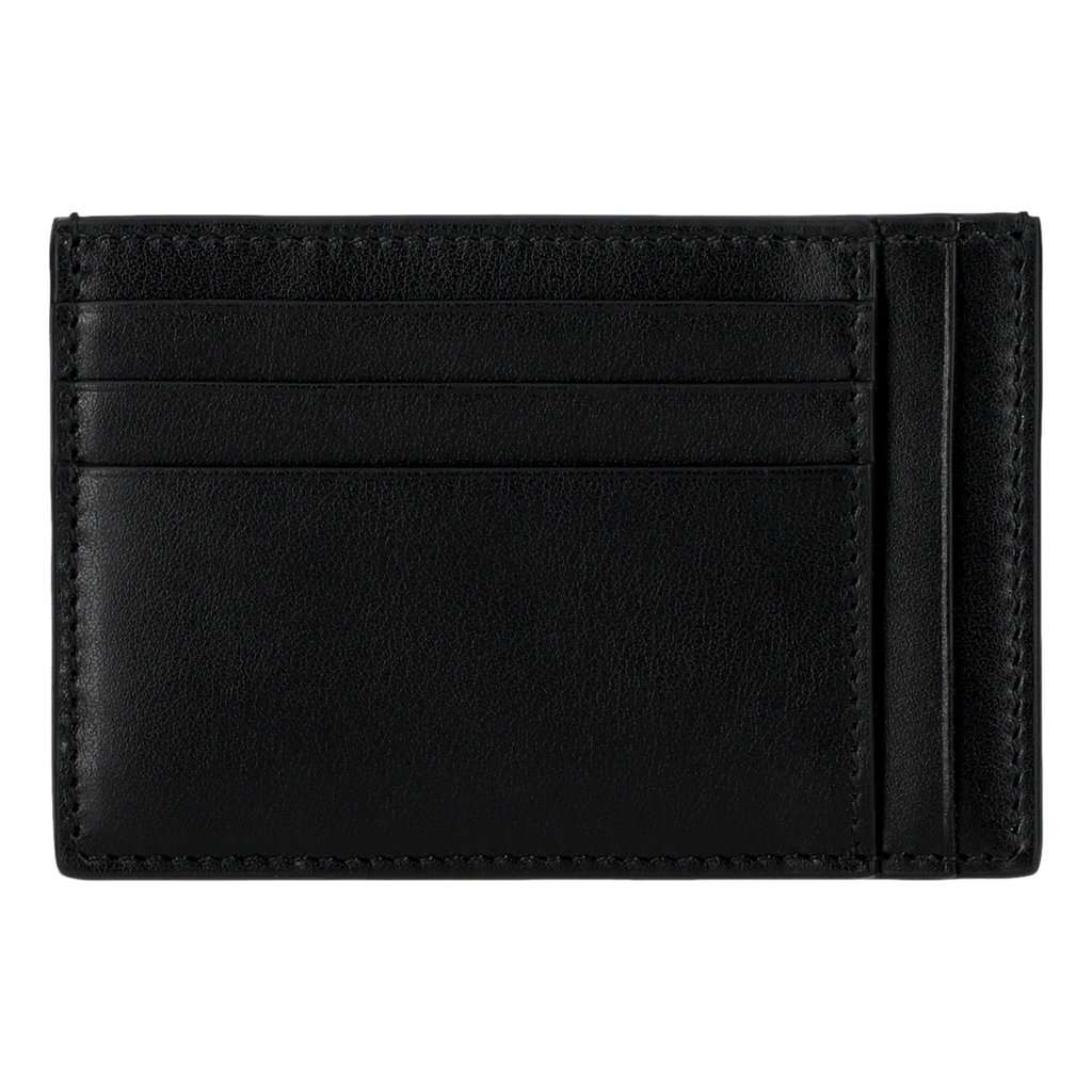 Gucci Gucci Jumbo GG Gray Leather Card Holder Wallet Embossed Logo Black Leather Never worn - Model View