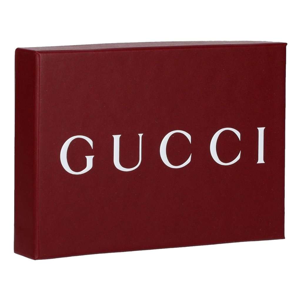 Gucci Gucci Jumbo GG Gray Leather Card Holder Wallet Embossed Logo Black Leather Never worn - Box View