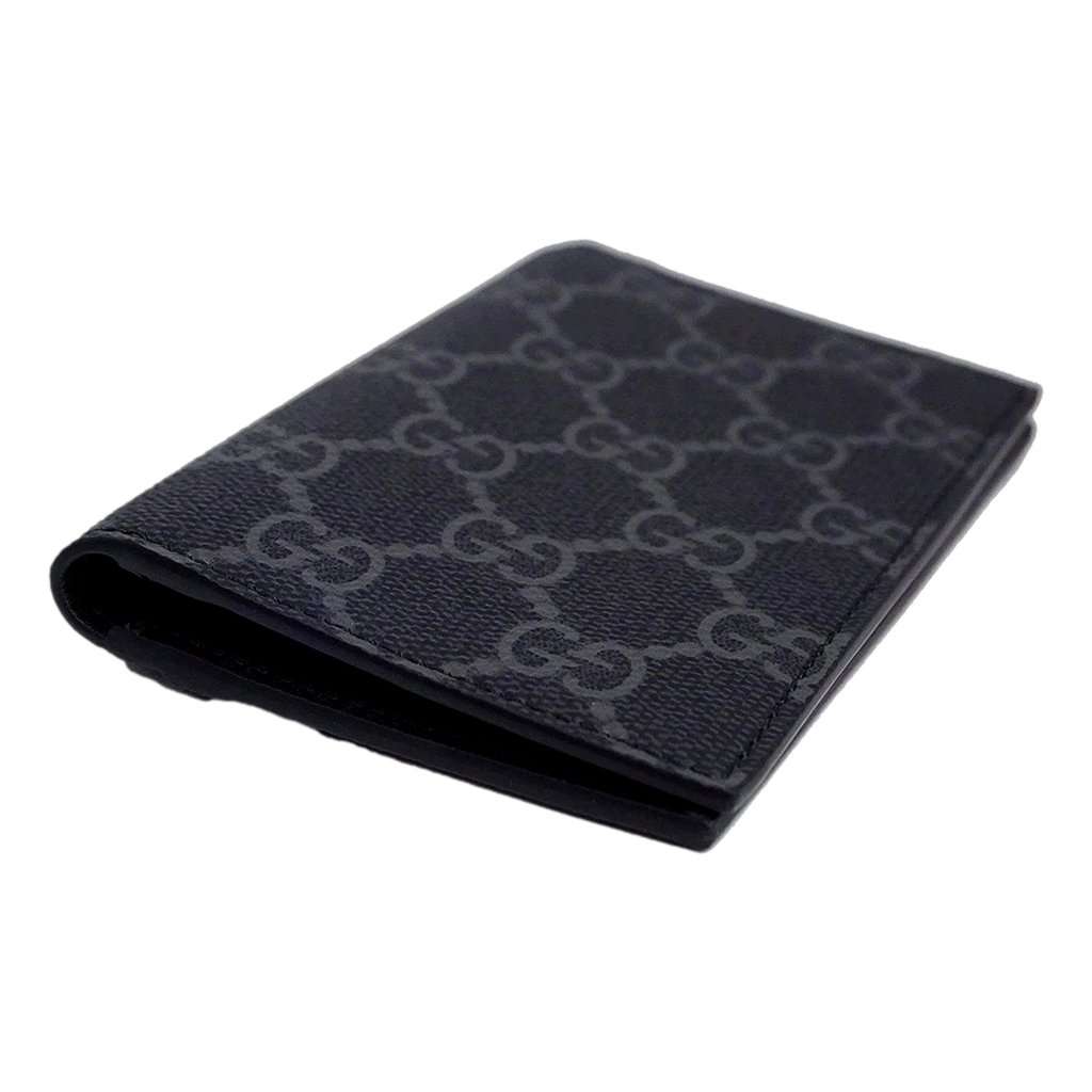 Gucci Gucci GG Emblem Black Leather and Canvas Vertical Bifold Wallet Black Leather Never worn - Inside View