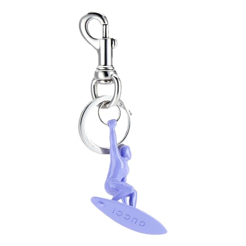 Gucci Gucci Engraved Surfer Keychain Charm Lilac Purple Purple Never worn - Back View