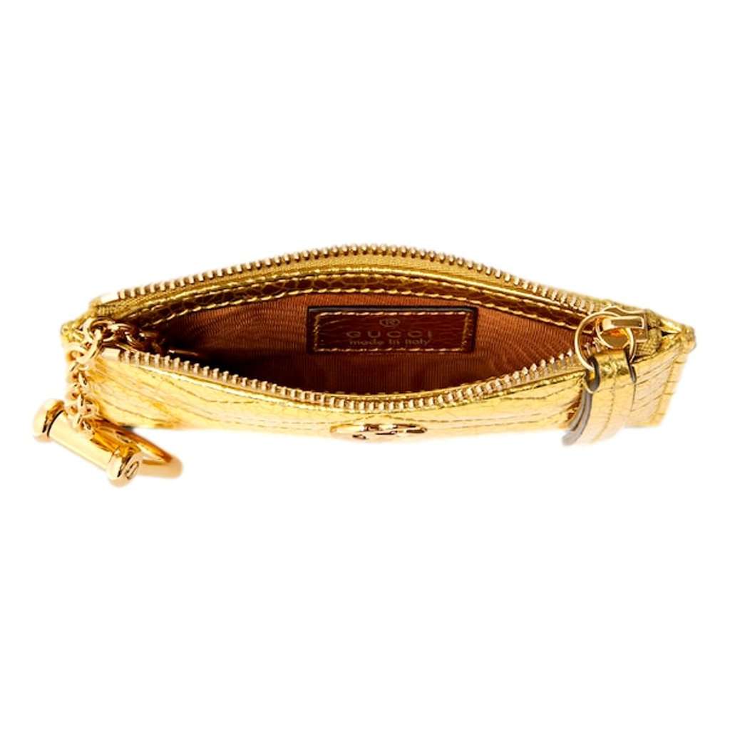 Gucci Gucci Marmont Gold Pleated Leather Key Pouch Wallet Keychain Gold Leather Never worn - Back View