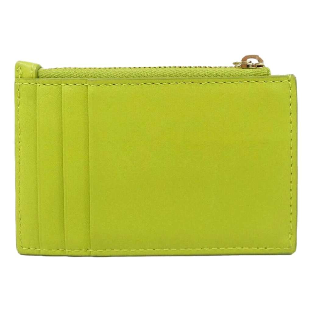 Gucci Gucci Bamboo Series Lime Green Leather Zipper Card Holder Wallet Green Leather Never worn - Back View