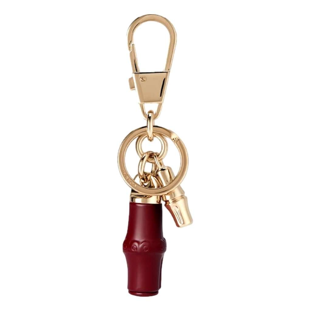 Gucci Gucci Bamboo Gold Metal Keychain Charm in Red Red Never worn - Inside View