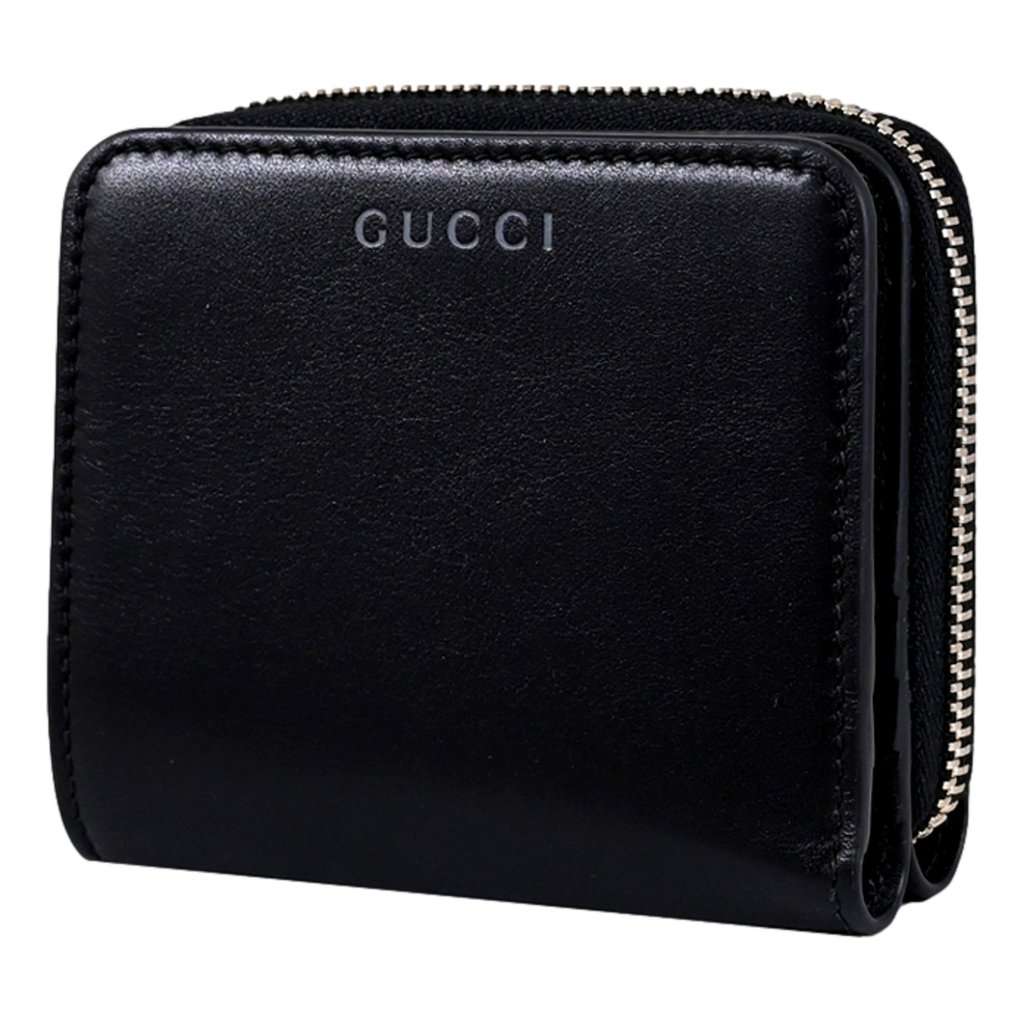 Gucci Gucci Black Patent Leather Zip-Around Wallet with Bamboo Pull Black Leather Never worn - Inside View