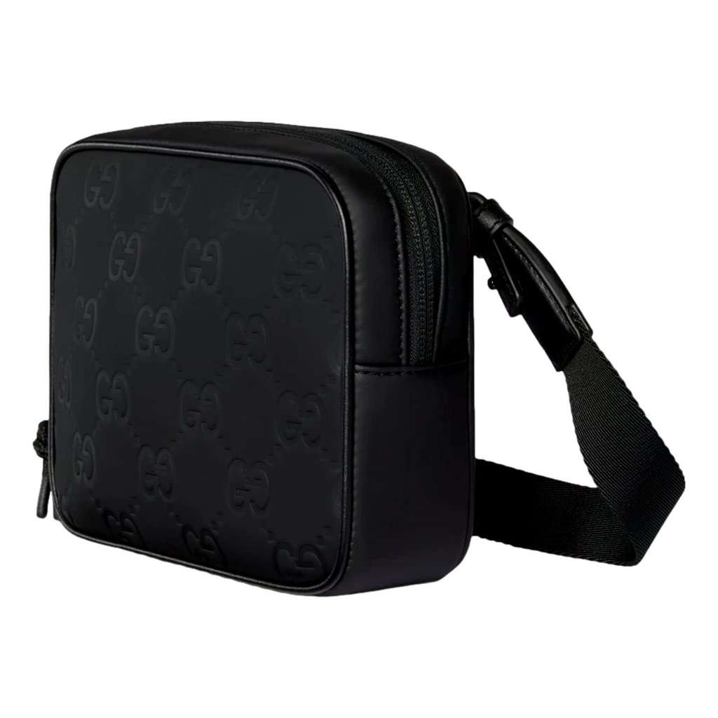 Gucci Gucci GG Rubber Effect Black Mini Crossbody Bag Black Leather Never worn - Back View