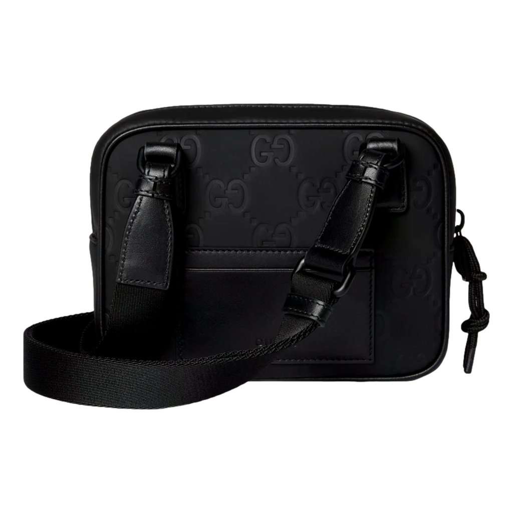 Gucci Gucci GG Rubber Effect Black Mini Crossbody Bag Black Leather Never worn - Inside View