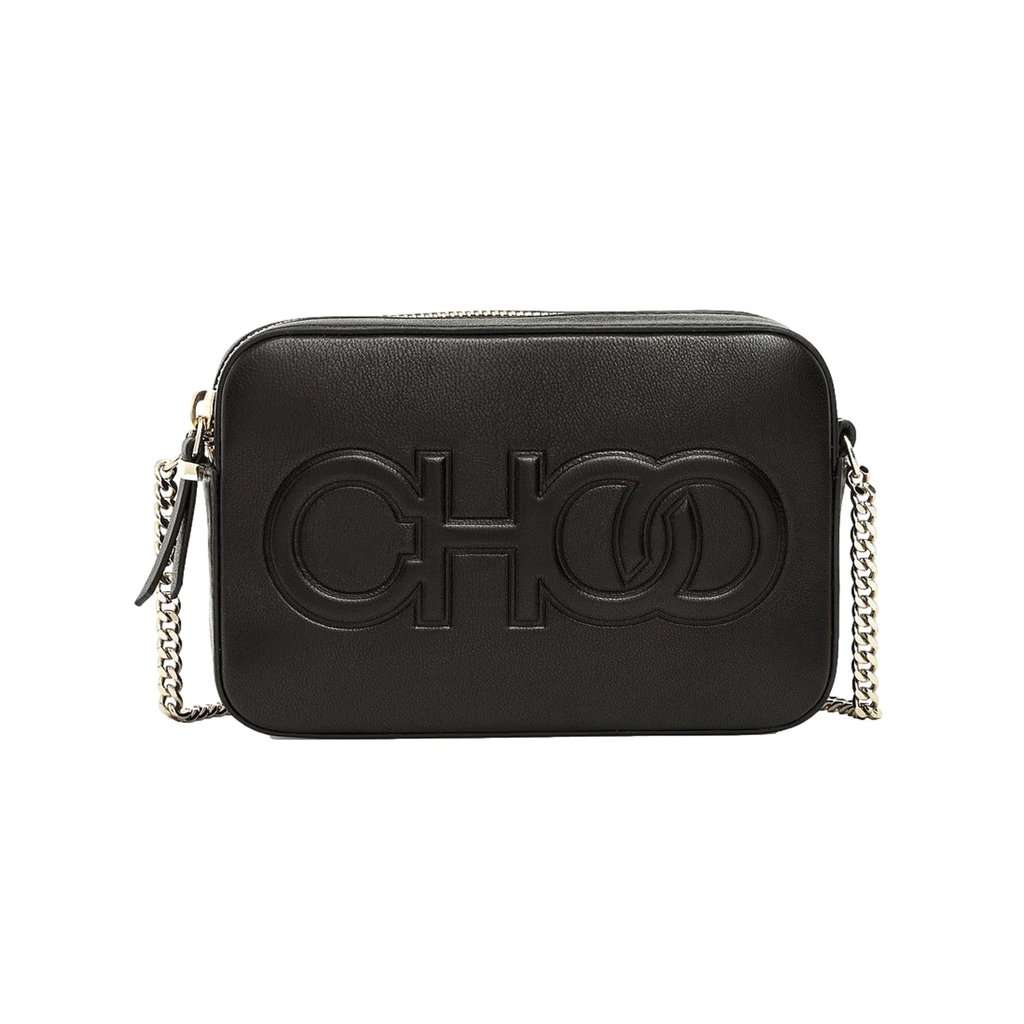 Jimmy Choo Jimmy Choo Balti Camera Crossbody Bag Black Embossed Leather Chain Strap Black Leather Never worn - Front View