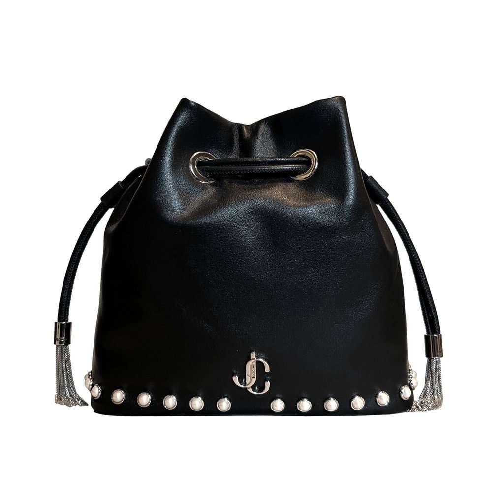Jimmy Choo Jimmy Choo Marcheline Pearl Small Bucket Crossbody Bag Black Black Leather Never worn - Back View