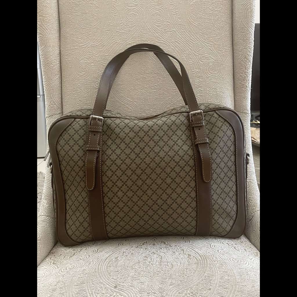 Gucci Diamanté Supreme Laptop Bag Brown Leather Good condition - Inside View