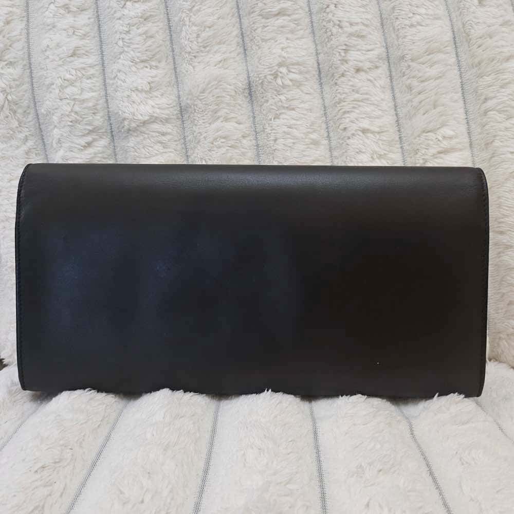 Saint Laurent Kate Clutch Black Leather Gold Good - Back View